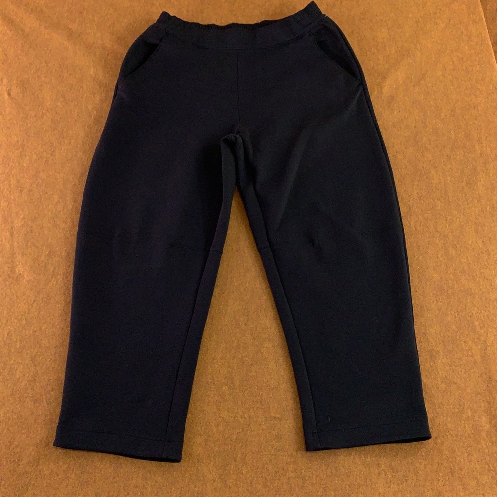 Athleta Womens Size Large Black Cotton Blend Cropped Jogger Sweatpants